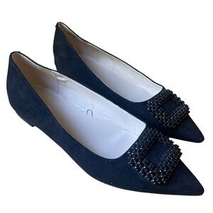 Nine West Black Flats Elegant Sparkle Buckle 7.5